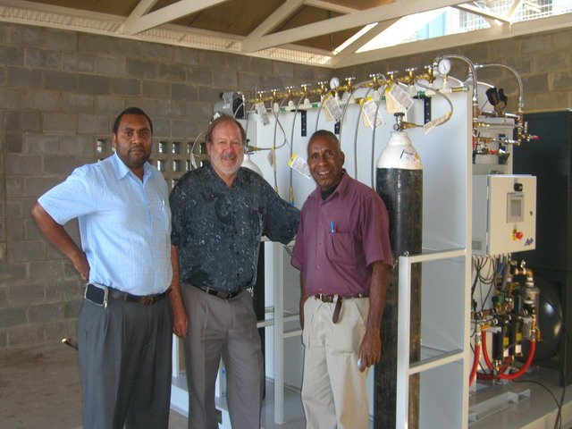 Oxygen concentrator plant at Goroka General Hospital — supplying all of the hospital's oxygen requirements