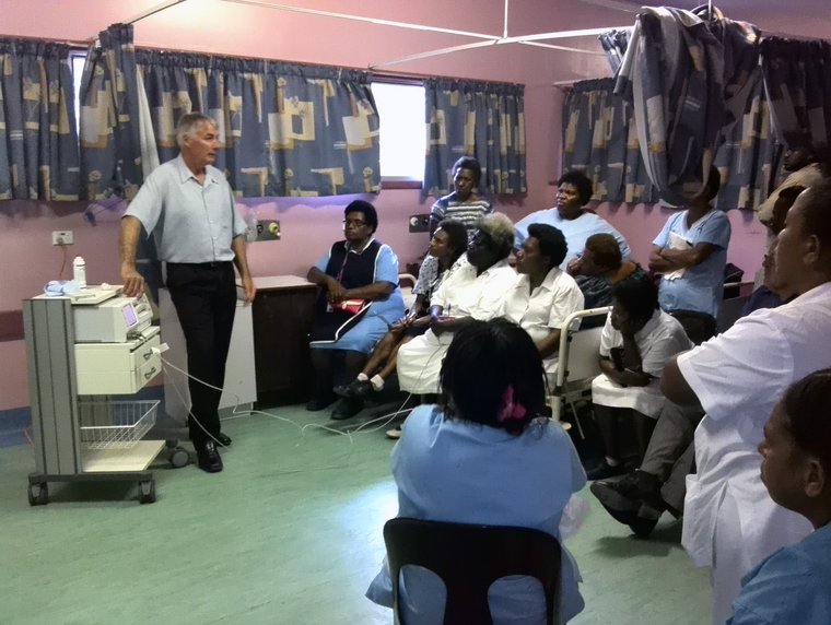 Staff training on new CTG equipment, Port Moresby General Hospital