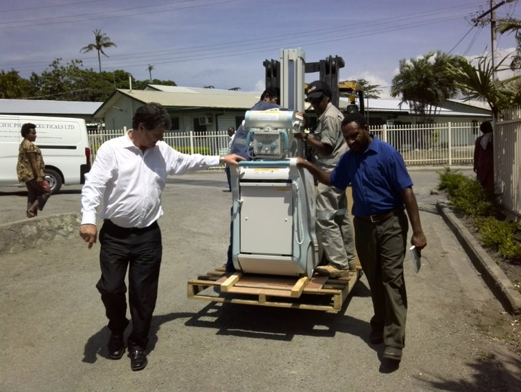 New Shimadzu mobile X-ray machine about to be installed at Port Moresby General Hospital, PNG
